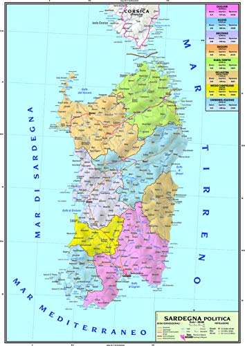 Cartina Geografica Regionale Sardegna